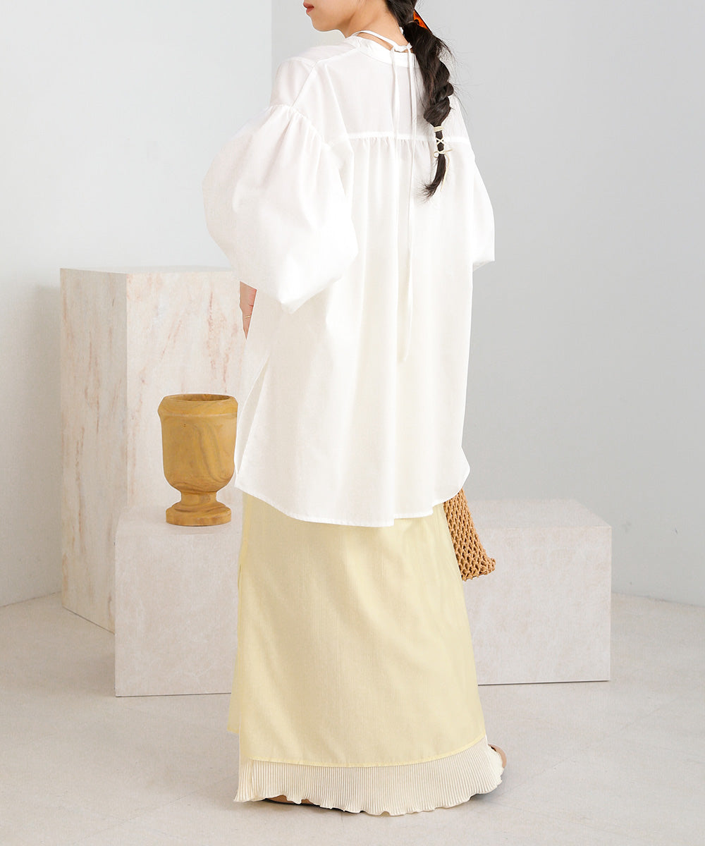REVERSIBLE SHEER PLEATED SKIRT