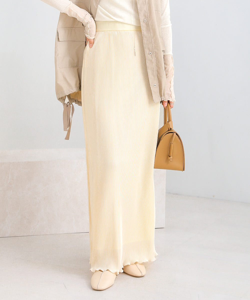REVERSIBLE SHEER PLEATED SKIRT