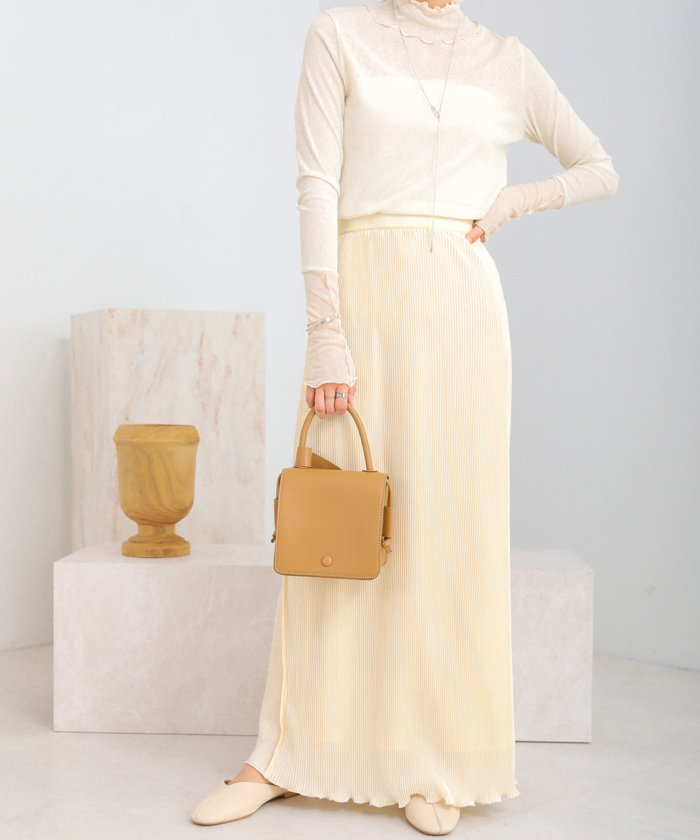 REVERSIBLE SHEER PLEATED SKIRT