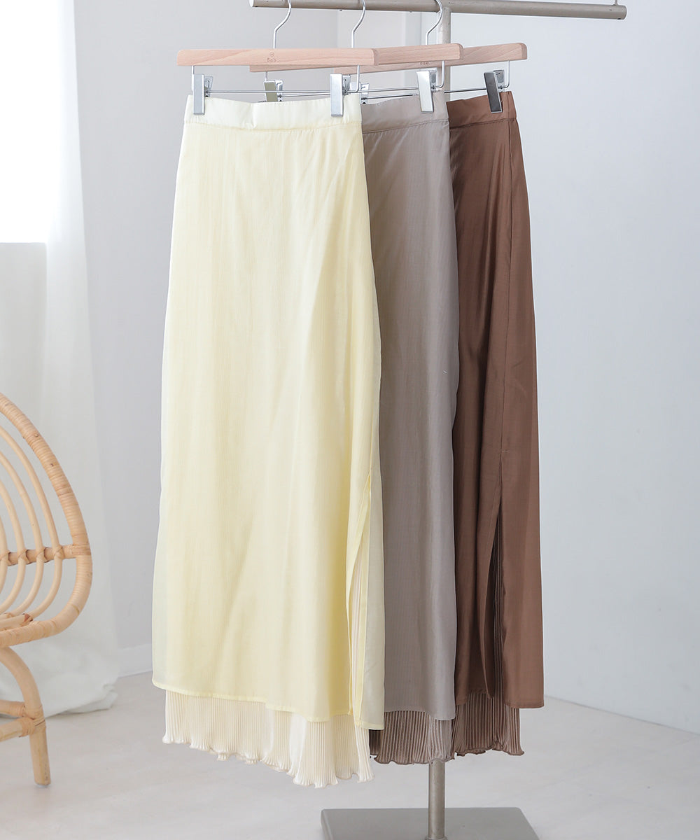REVERSIBLE SHEER PLEATED SKIRT