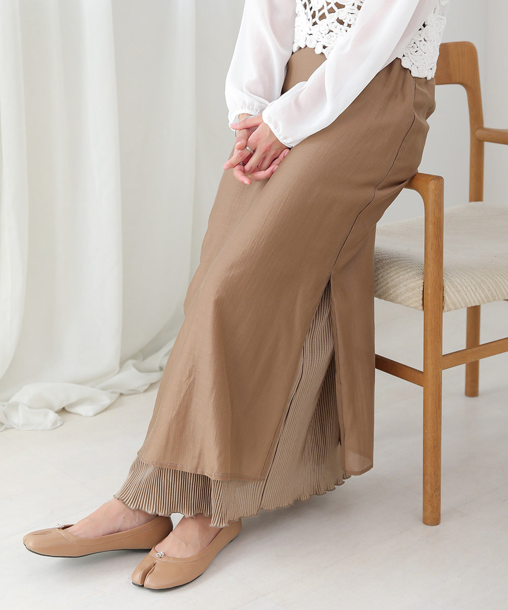 REVERSIBLE SHEER PLEATED SKIRT