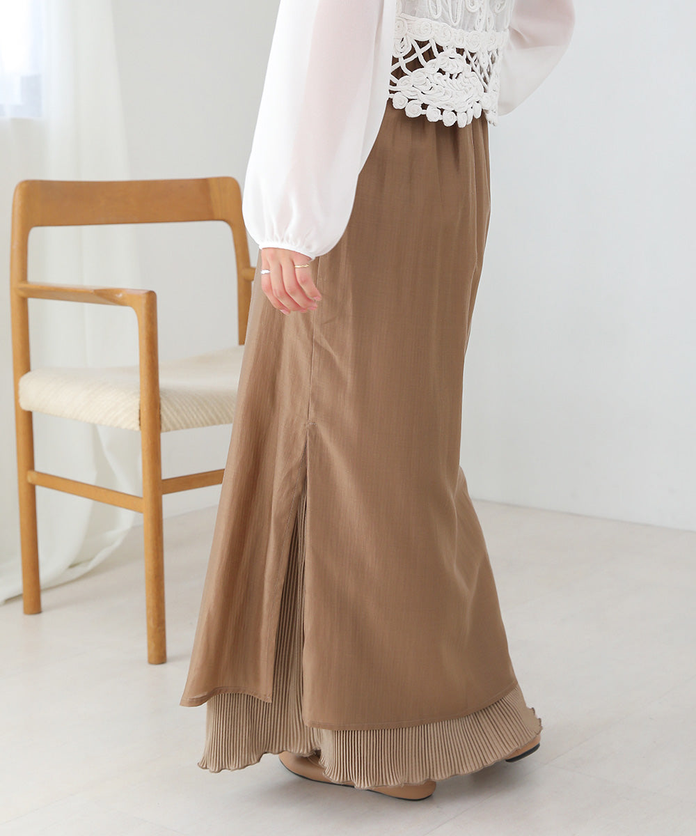 REVERSIBLE SHEER PLEATED SKIRT