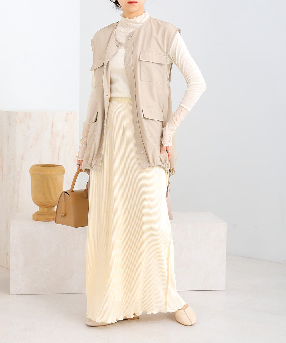 REVERSIBLE SHEER PLEATED SKIRT