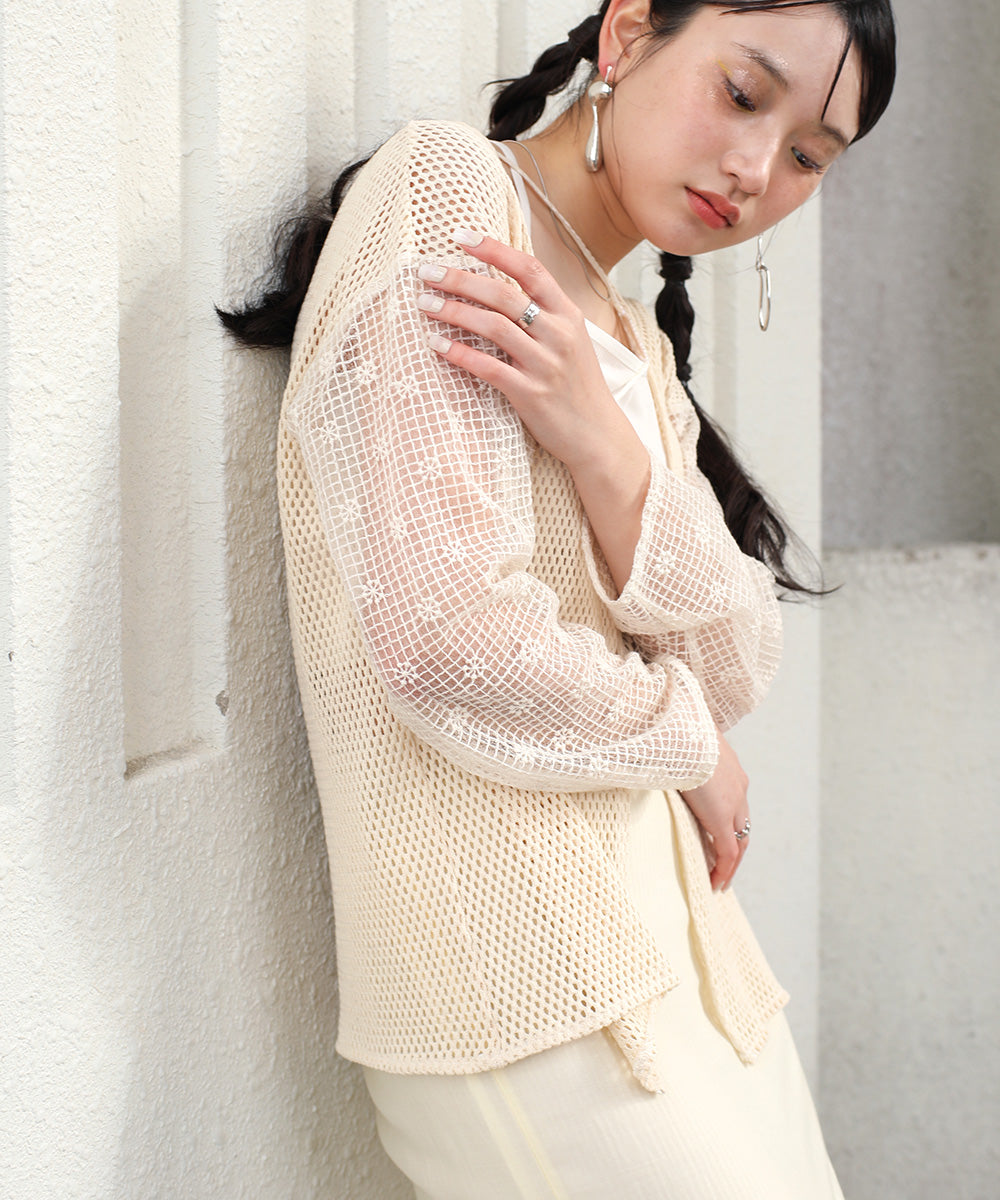 Bab 前後2WAYメッシュレースブラウス