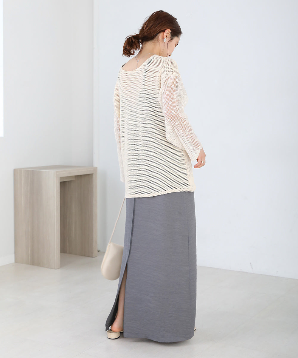 Bab 前後2WAYメッシュレースブラウス