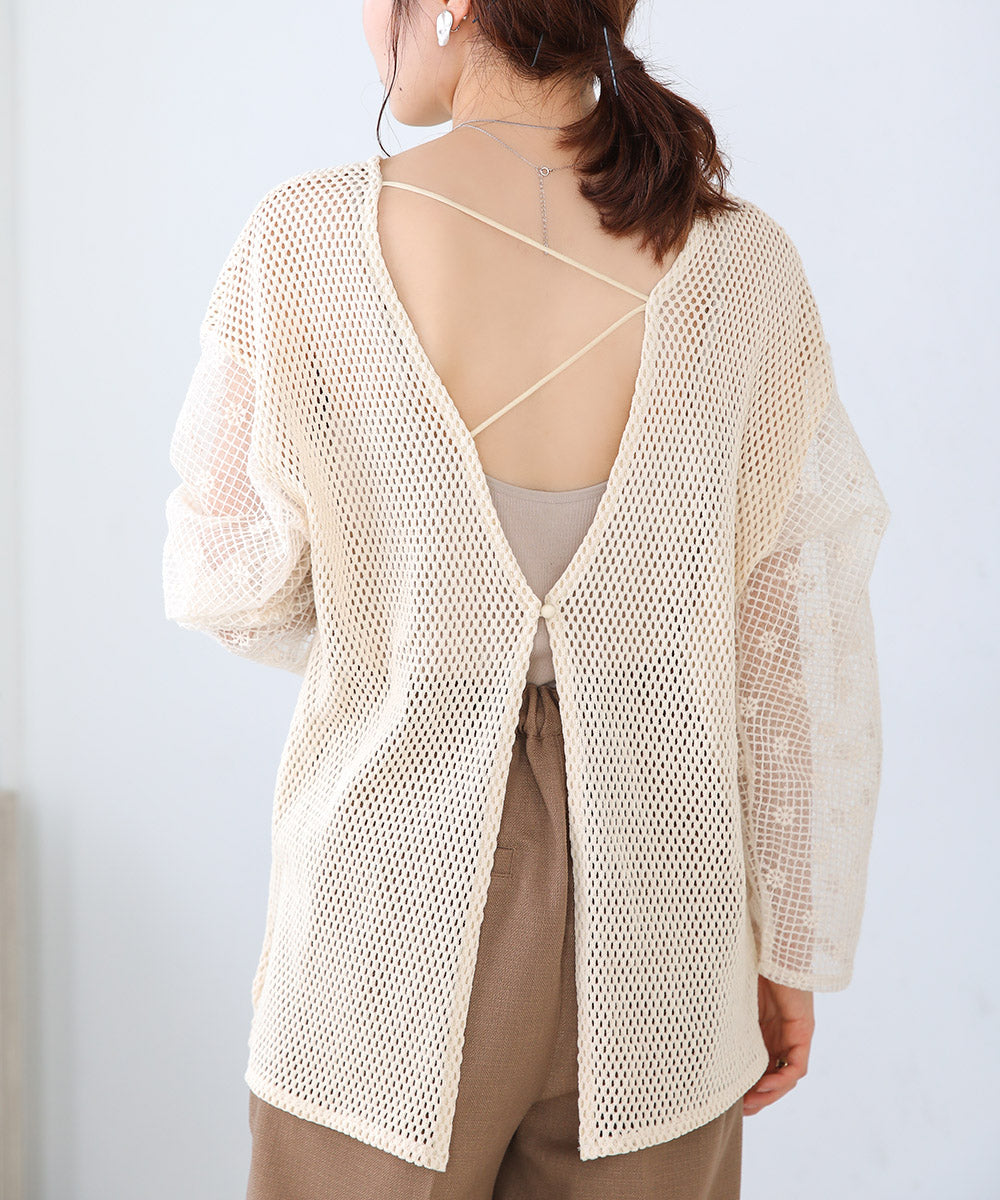 Bab 前後2WAYメッシュレースブラウス