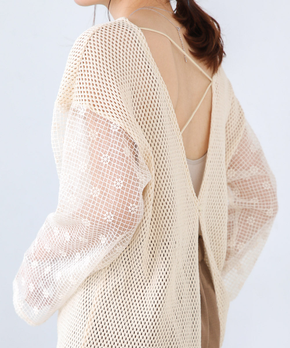 Bab 前後2WAYメッシュレースブラウス