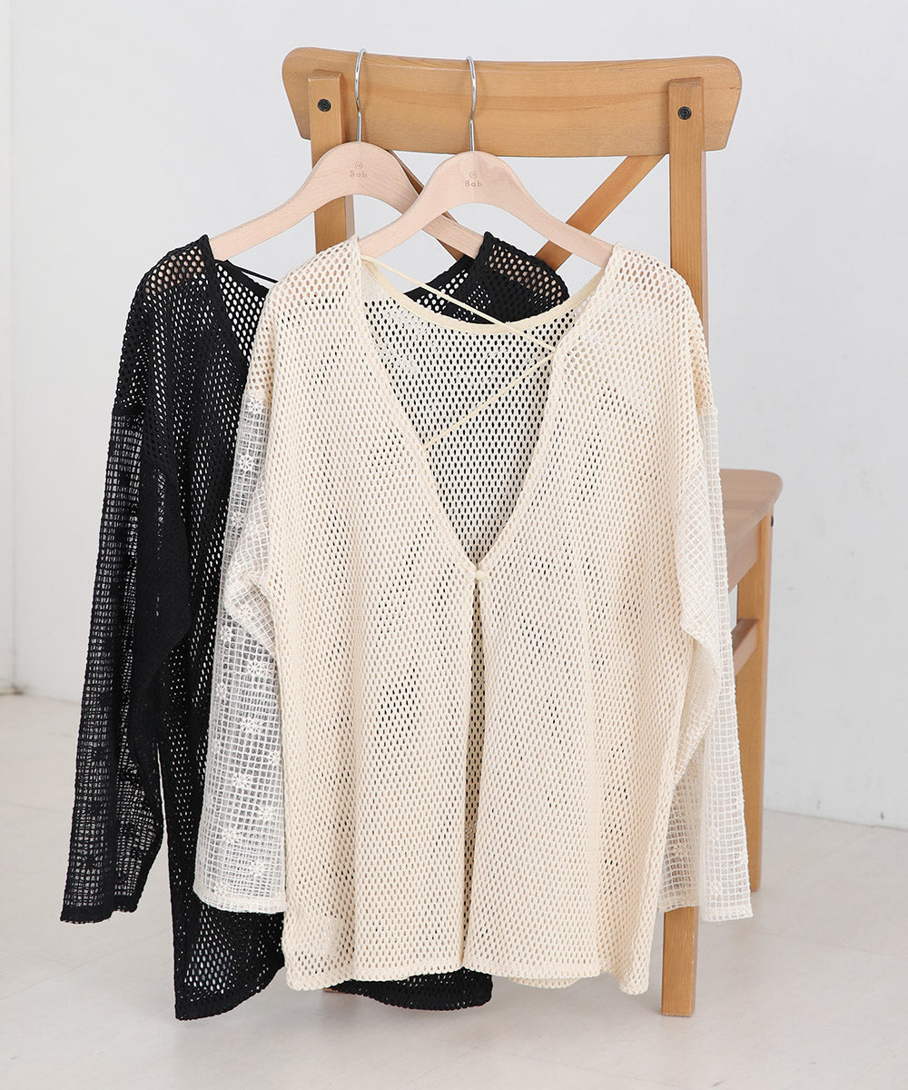 Bab 前後2WAYメッシュレースブラウス