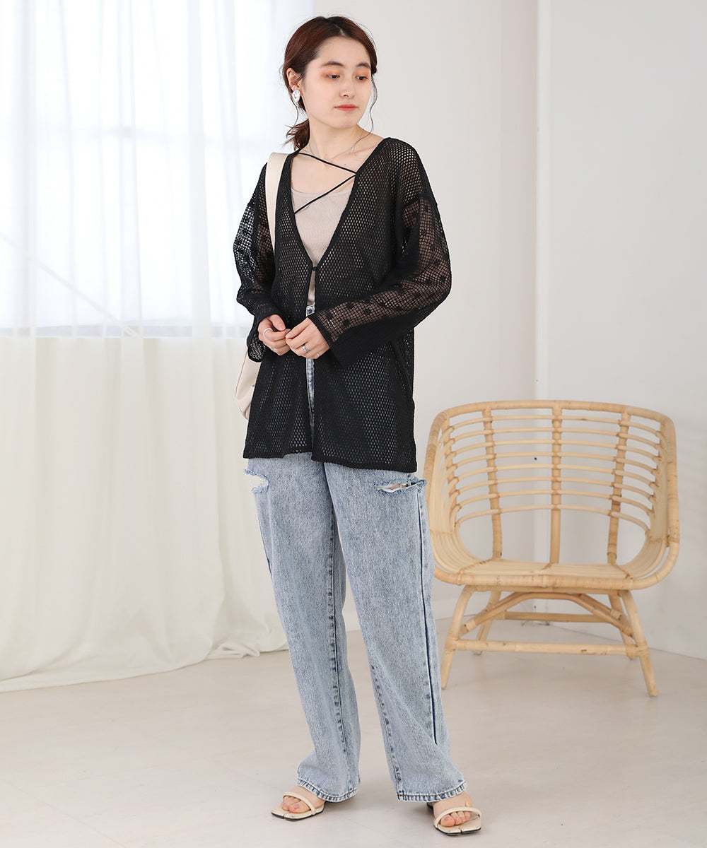 Bab 前後2WAYメッシュレースブラウス