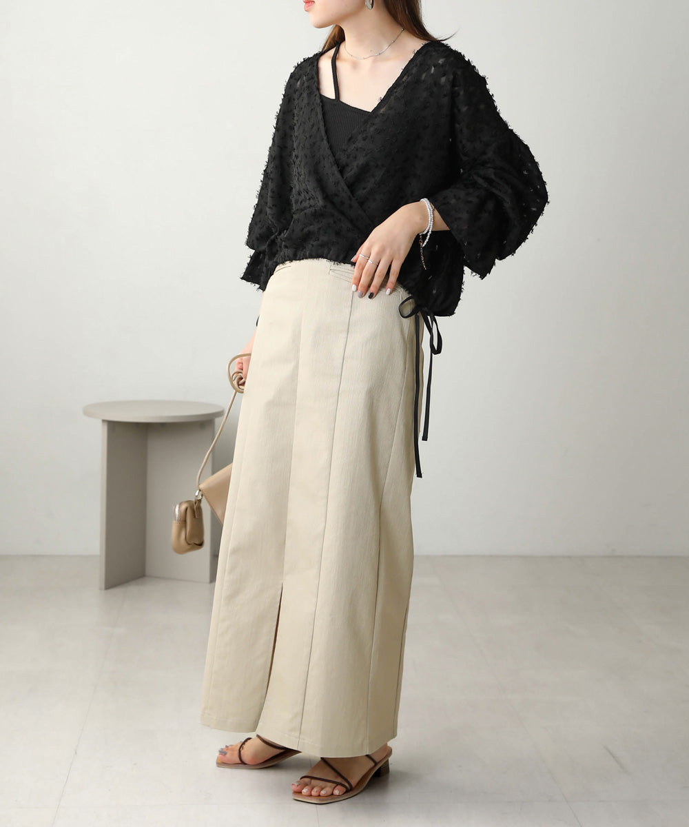 Bab 前後2WAYジャガードブラウス