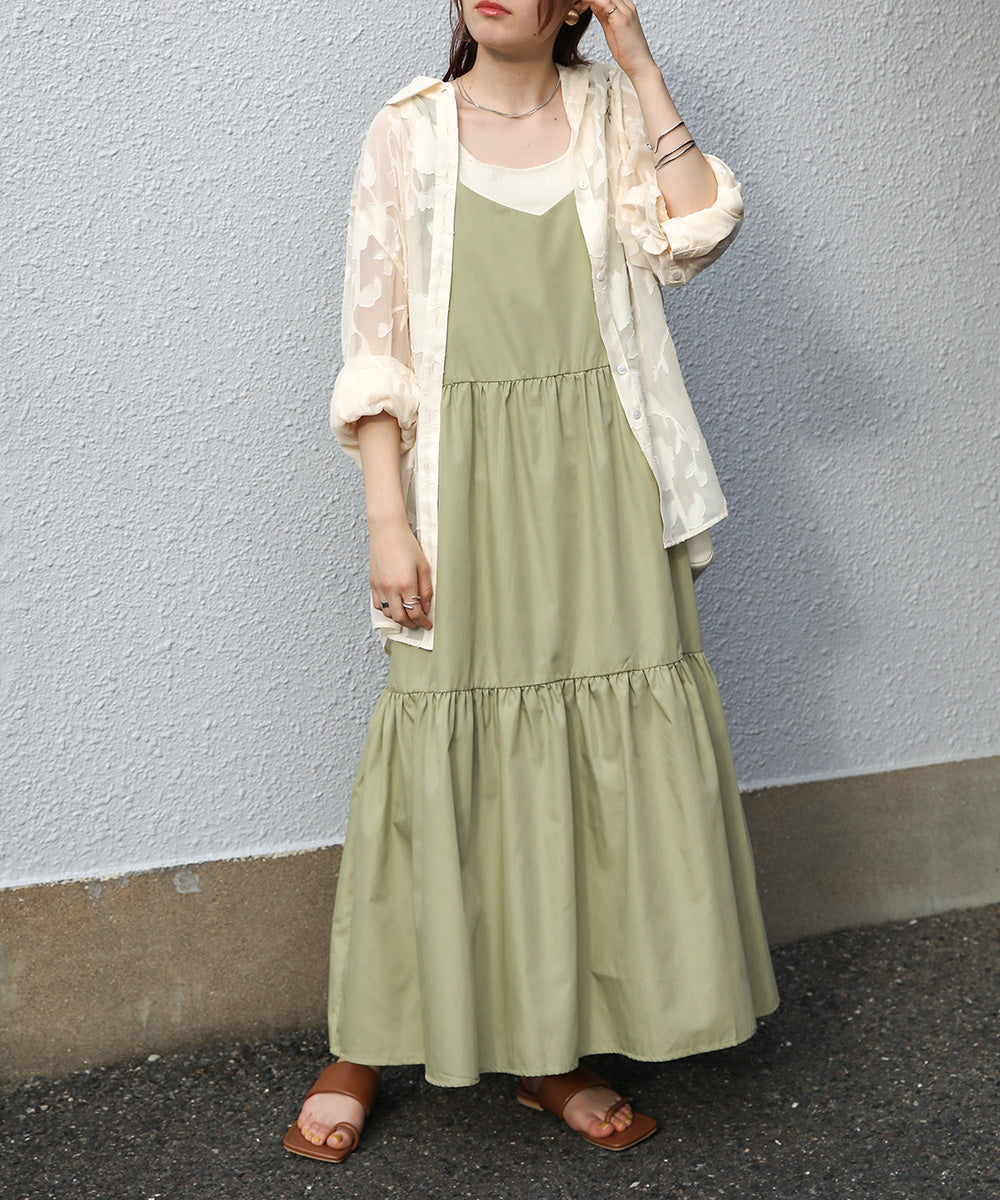 Bab シアーフラワージャガードビックシャツ