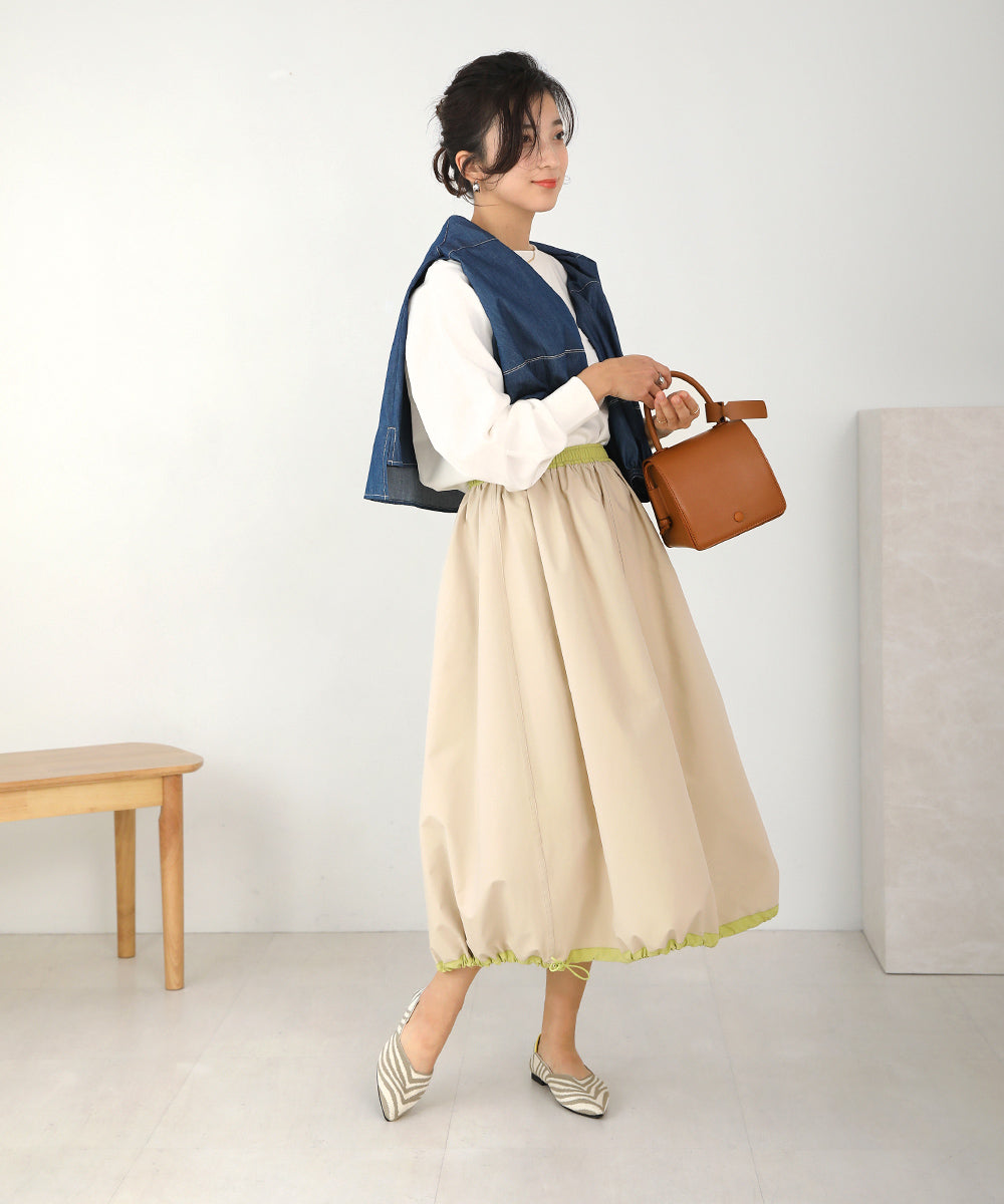 リバーシブルフレアバルーンスカート
