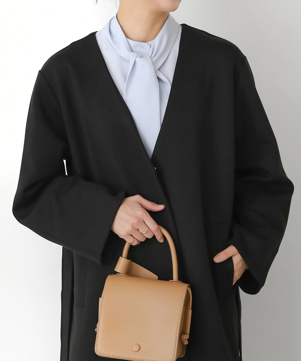 BouJeloud ダンボールノーカラーロングコート