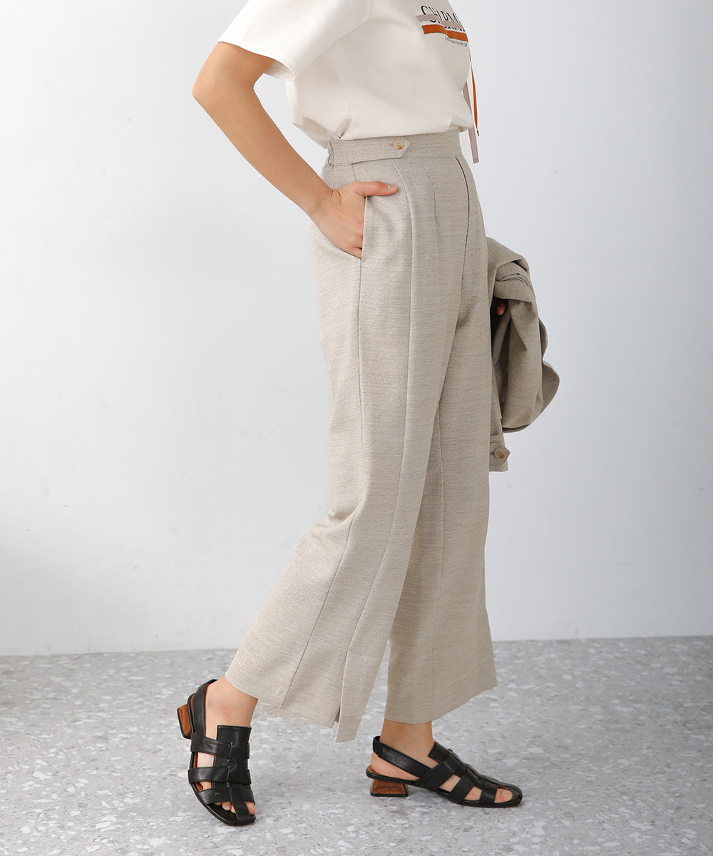 リネンライクストレートパンツ