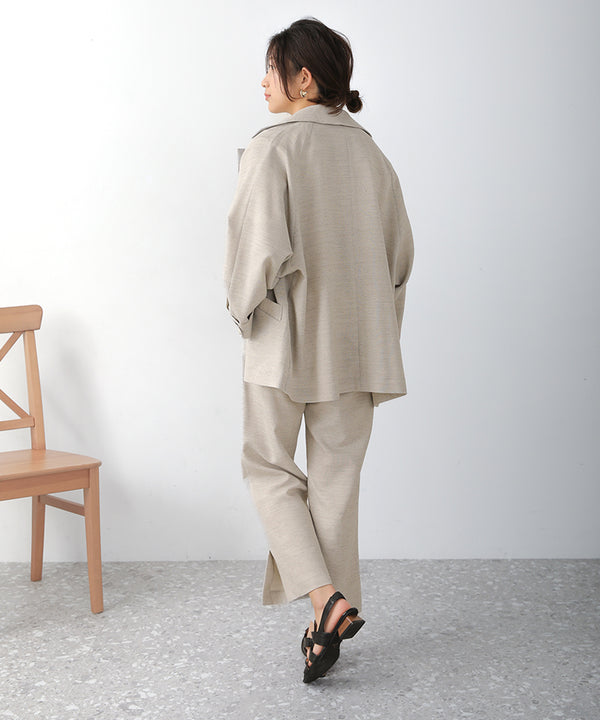 リネンライクストレートパンツ