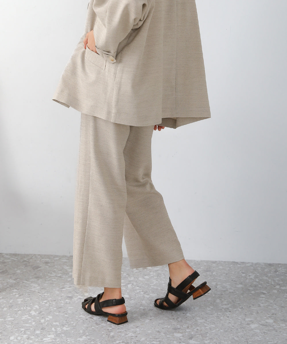 リネンライクストレートパンツ