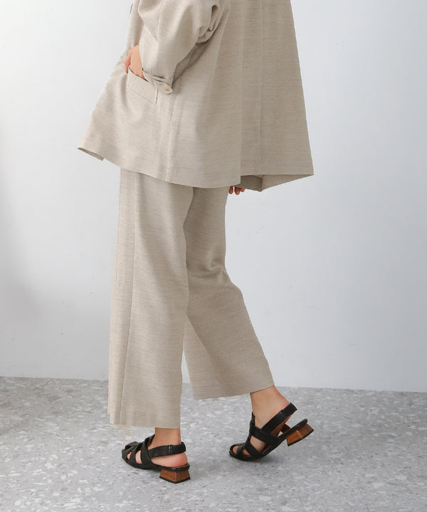 リネンライクストレートパンツ