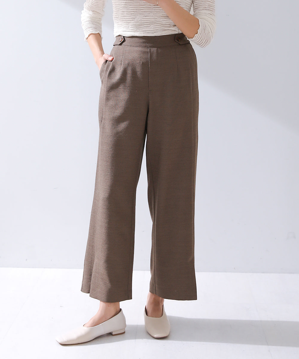 リネンライクストレートパンツ