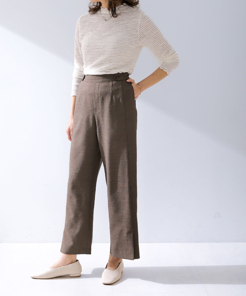 リネンライクストレートパンツ