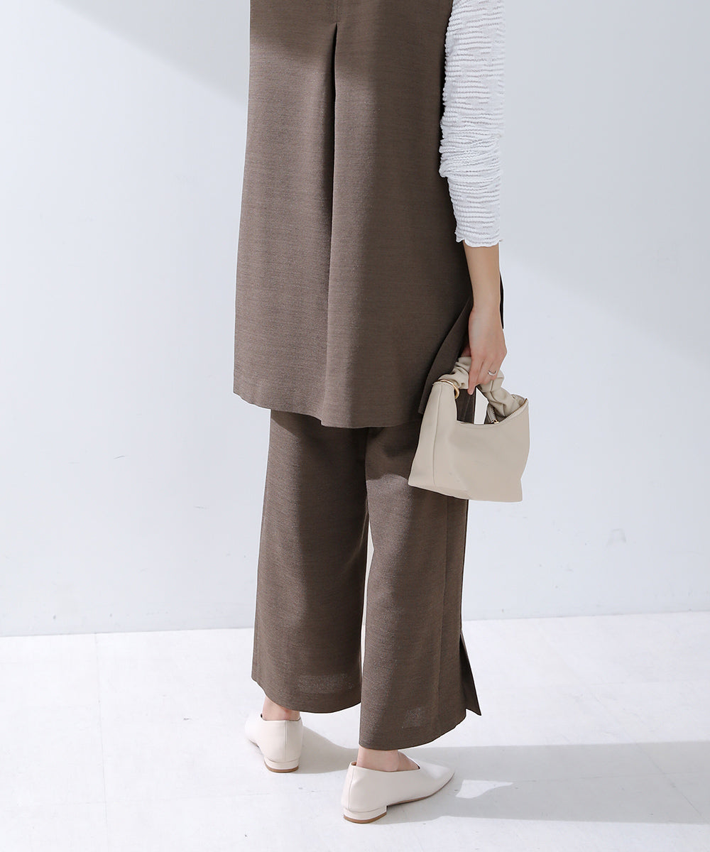 リネンライクストレートパンツ