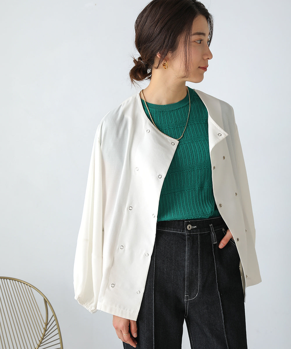 BouJeloud 麻ライクリングドットジャケット