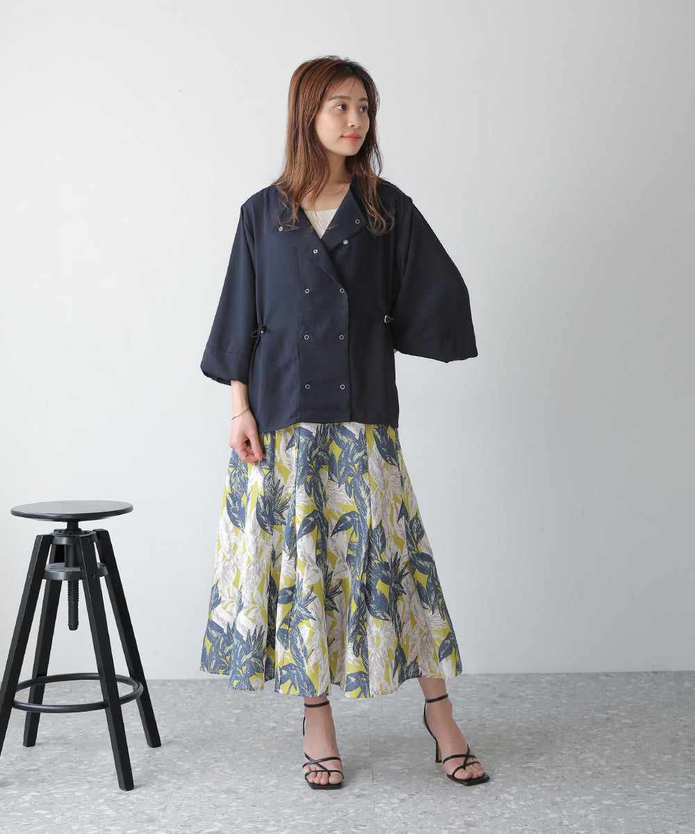 BouJeloud 麻ライクリングドットジャケット
