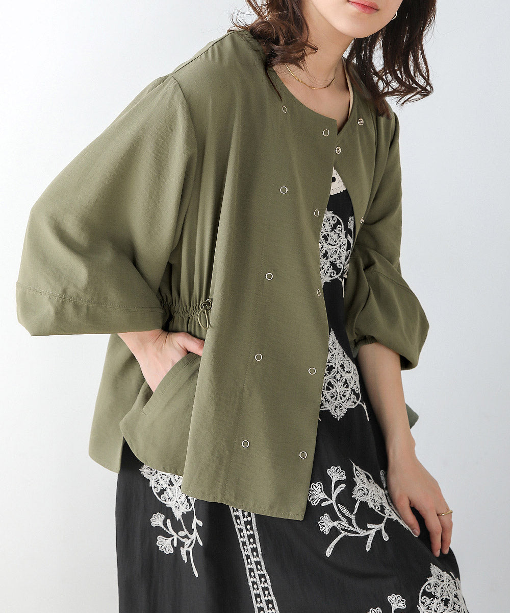 BouJeloud 麻ライクリングドットジャケット