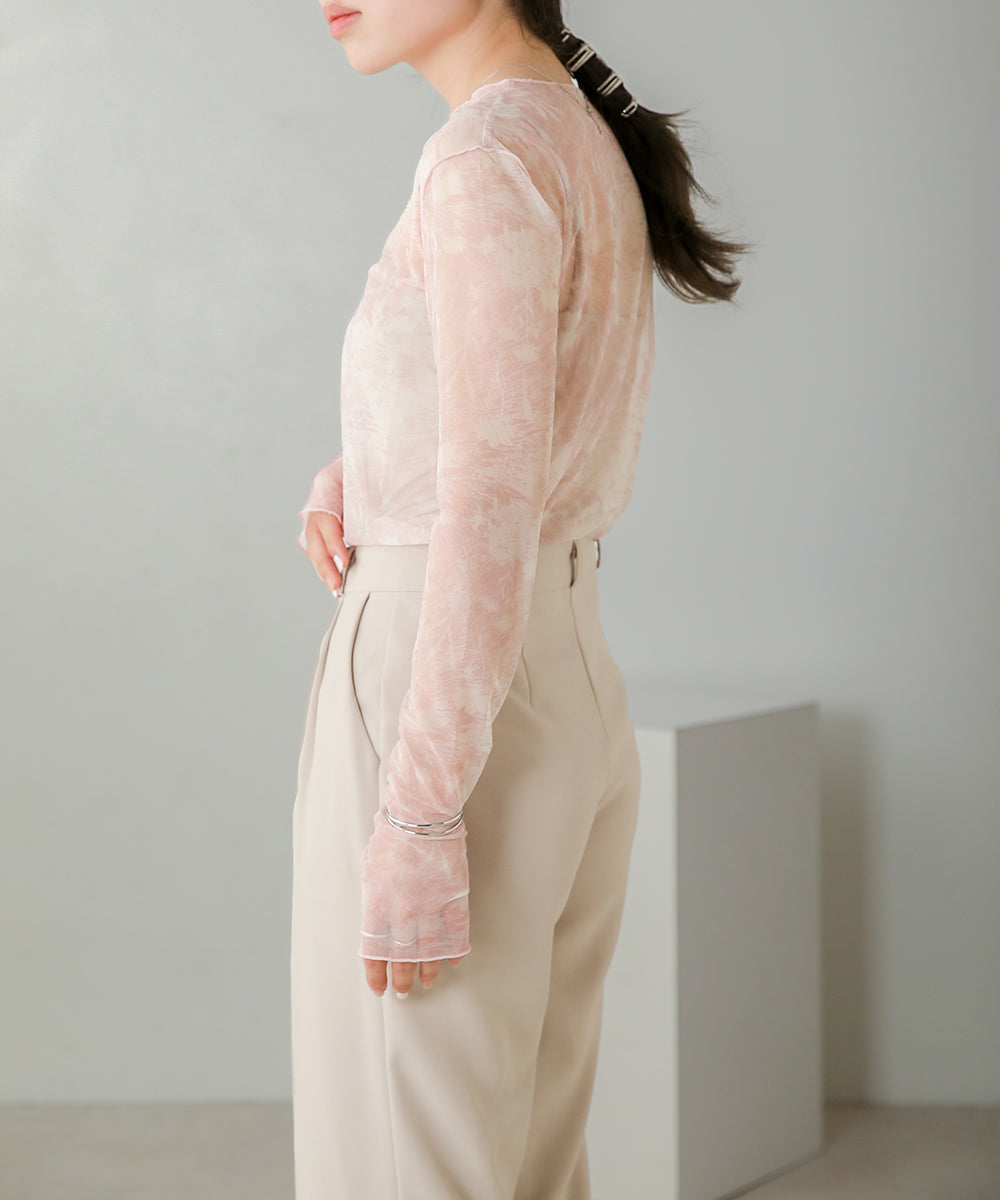 Bab ニュアンスプリントシアートップス 【メール便280円】