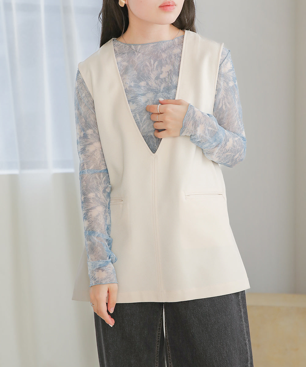 Bab ニュアンスプリントシアートップス 【メール便280円】