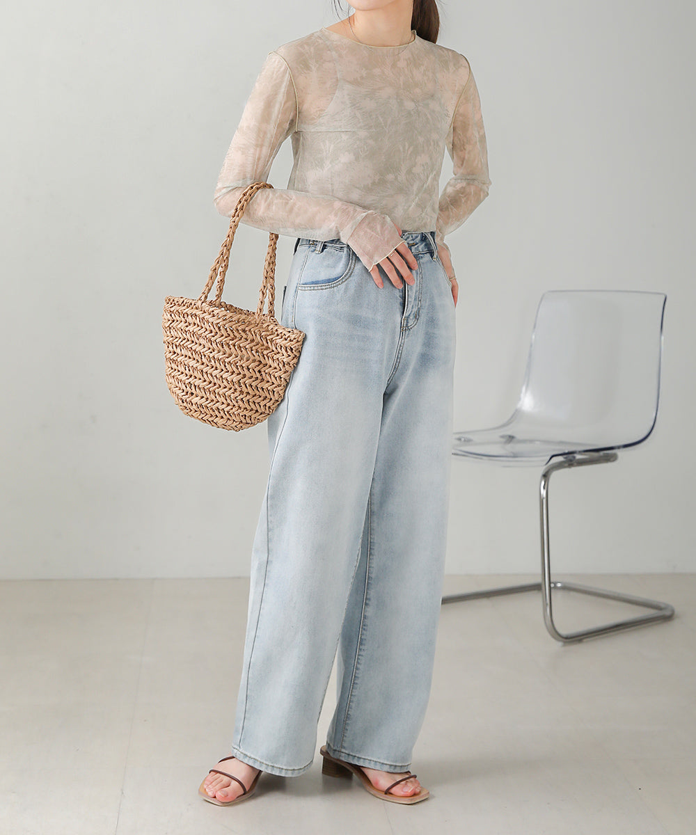Bab ニュアンスプリントシアートップス 【メール便280円】