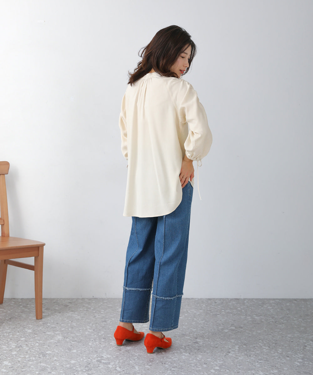 BouJeloud ドロストスリーブブラウス
