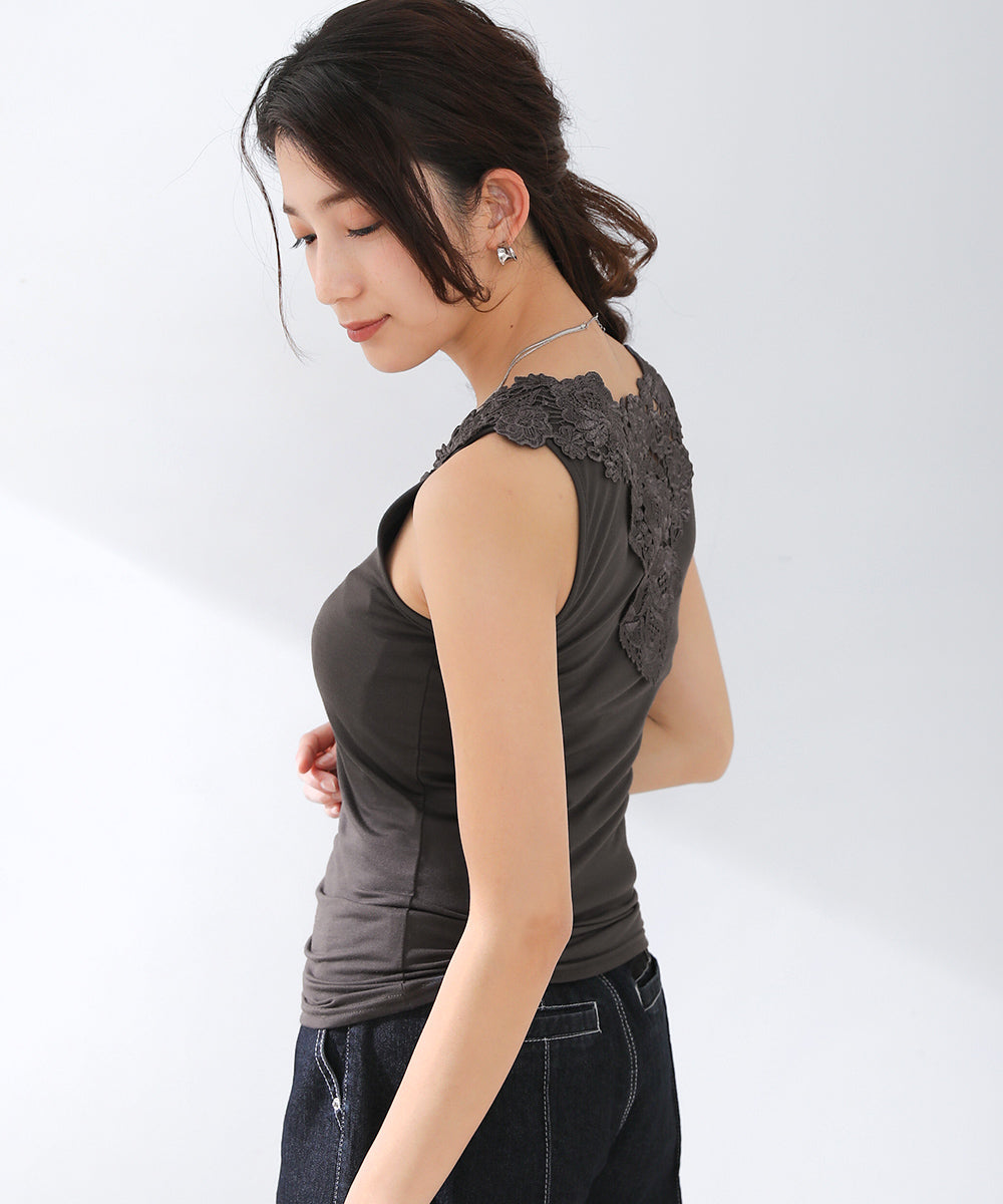 BouJeloud BACKモチーフレース付タンク