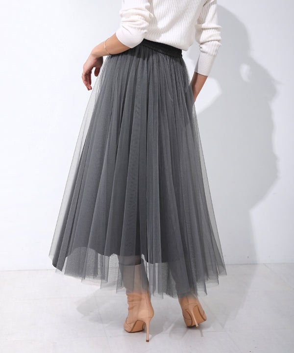 レザードッキングフレアスカート