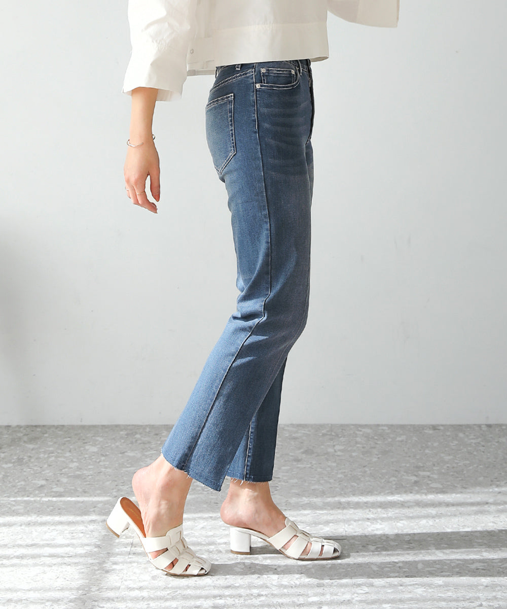 BouJeloud ハイストレッチカットオフデニム