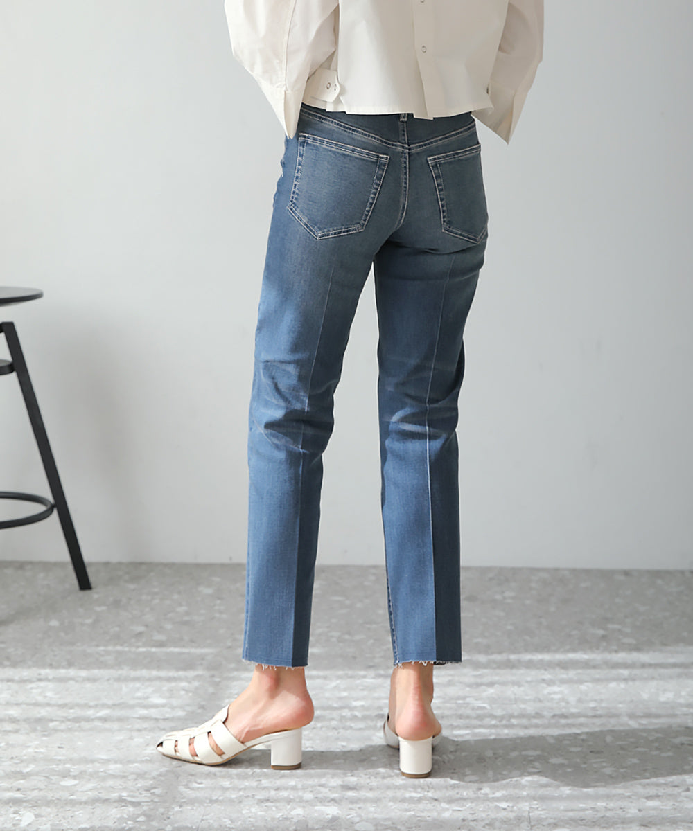 BouJeloud ハイストレッチカットオフデニム