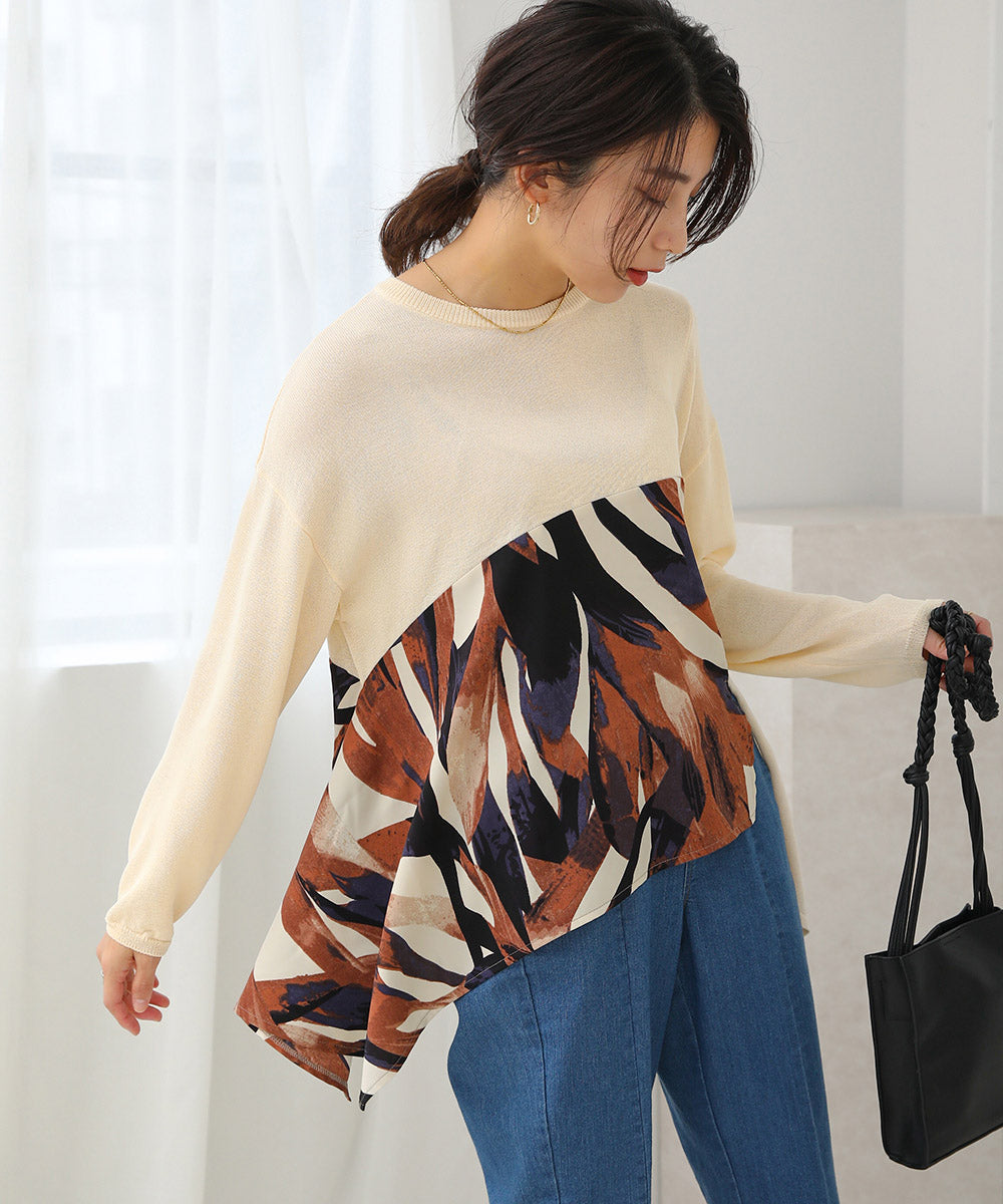 BouJeloud イレヘム柄ドッキングトップス