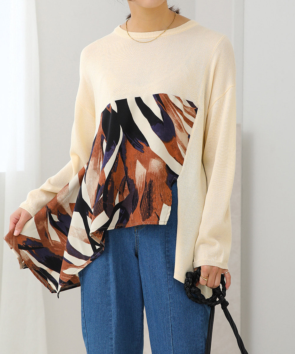BouJeloud イレヘム柄ドッキングトップス