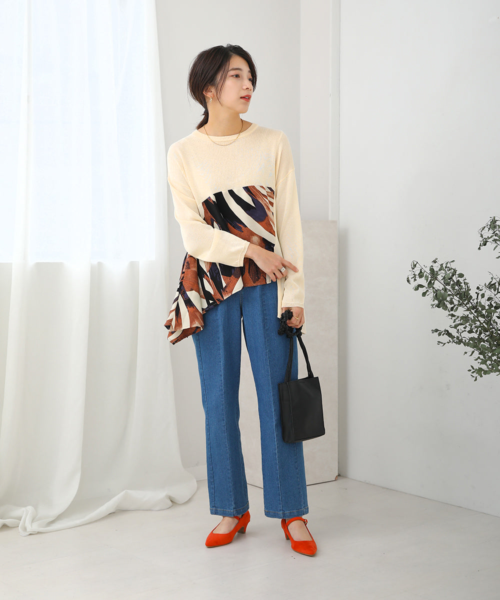 BouJeloud イレヘム柄ドッキングトップス
