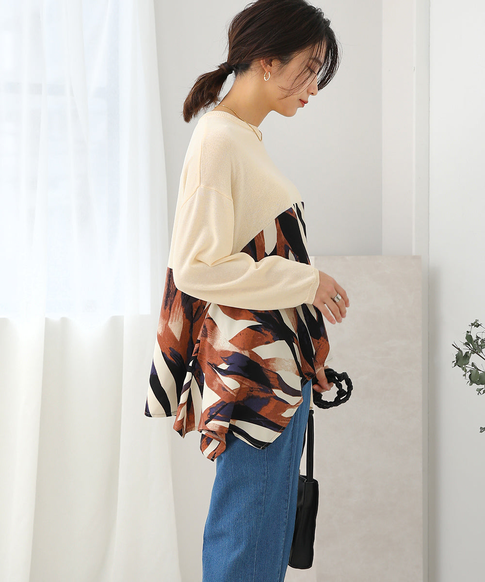 BouJeloud イレヘム柄ドッキングトップス