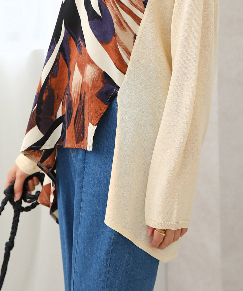 BouJeloud イレヘム柄ドッキングトップス