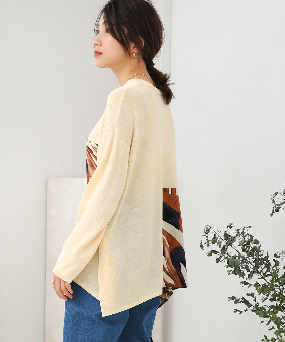 BouJeloud イレヘム柄ドッキングトップス