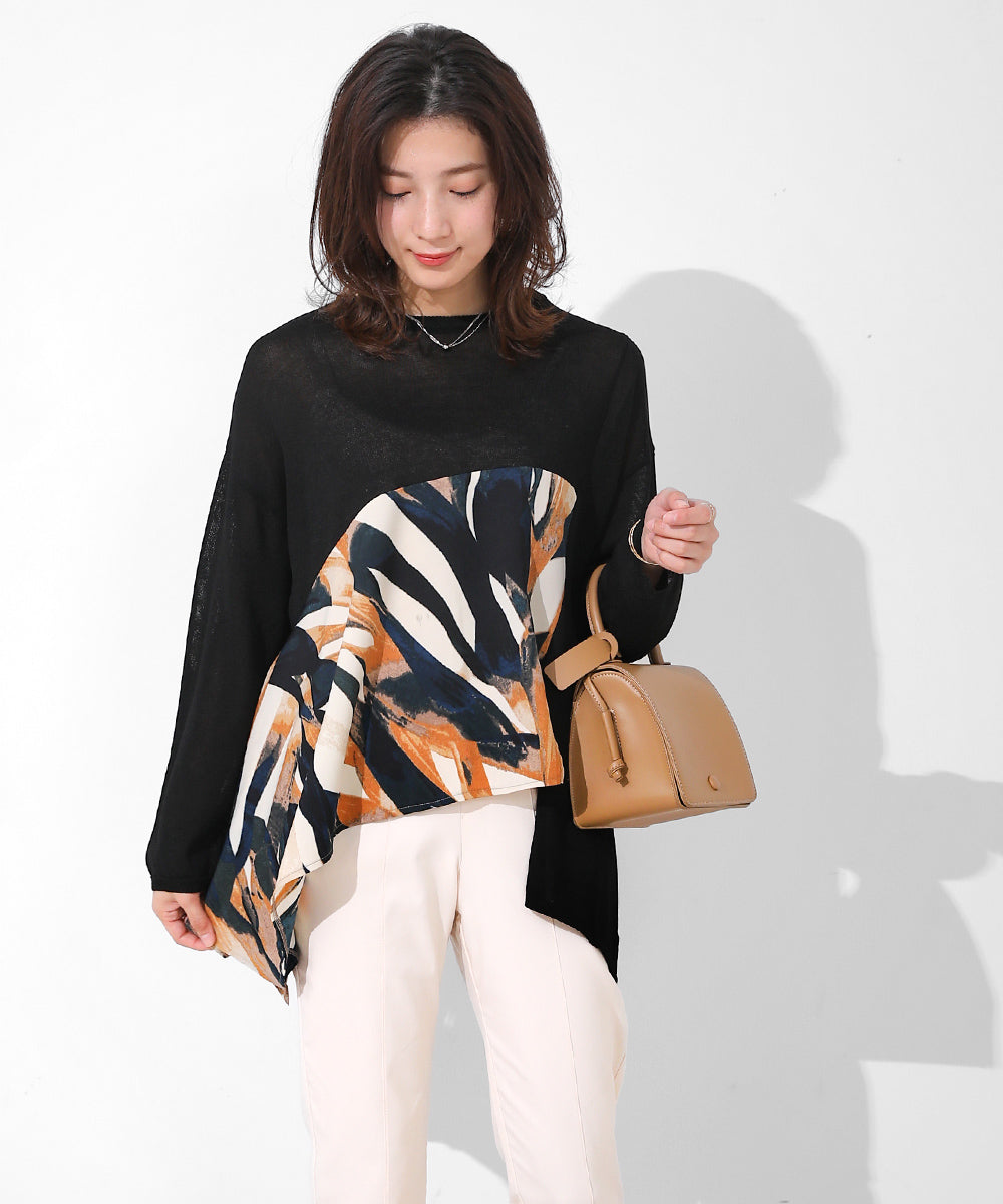BouJeloud イレヘム柄ドッキングトップス