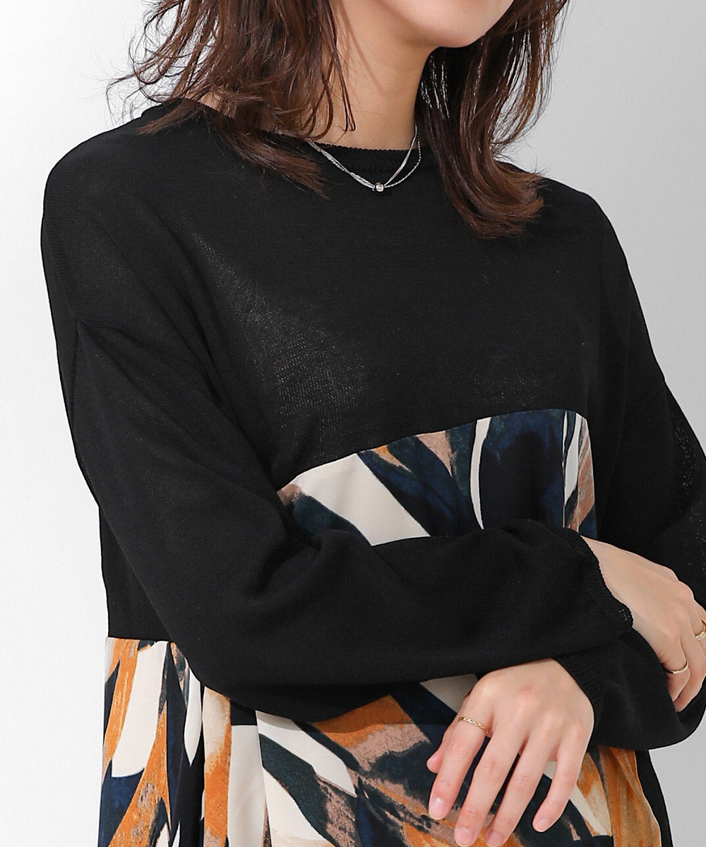 BouJeloud イレヘム柄ドッキングトップス
