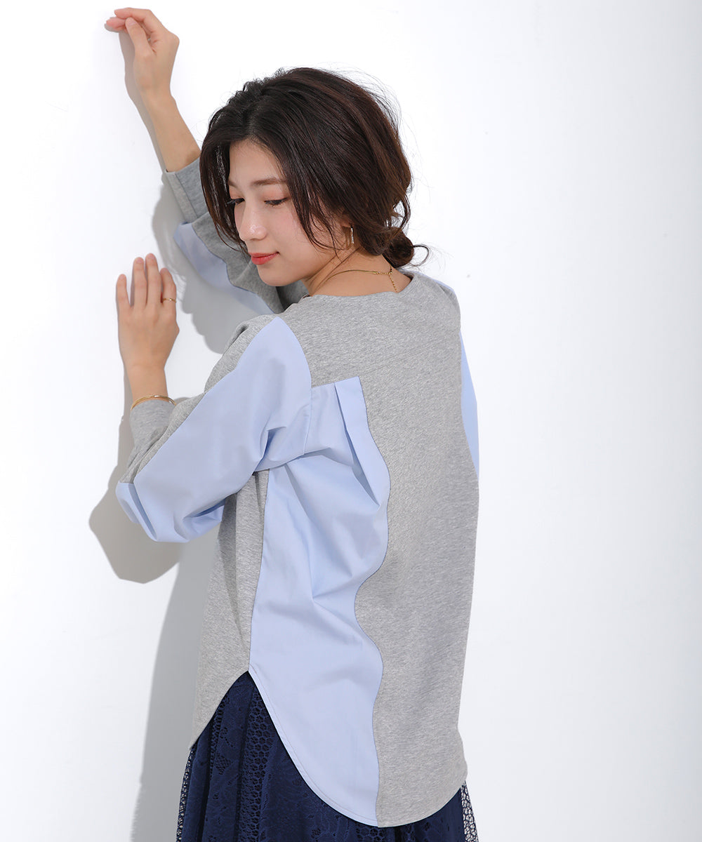 BouJeloud シャツドッキングエンボストップス