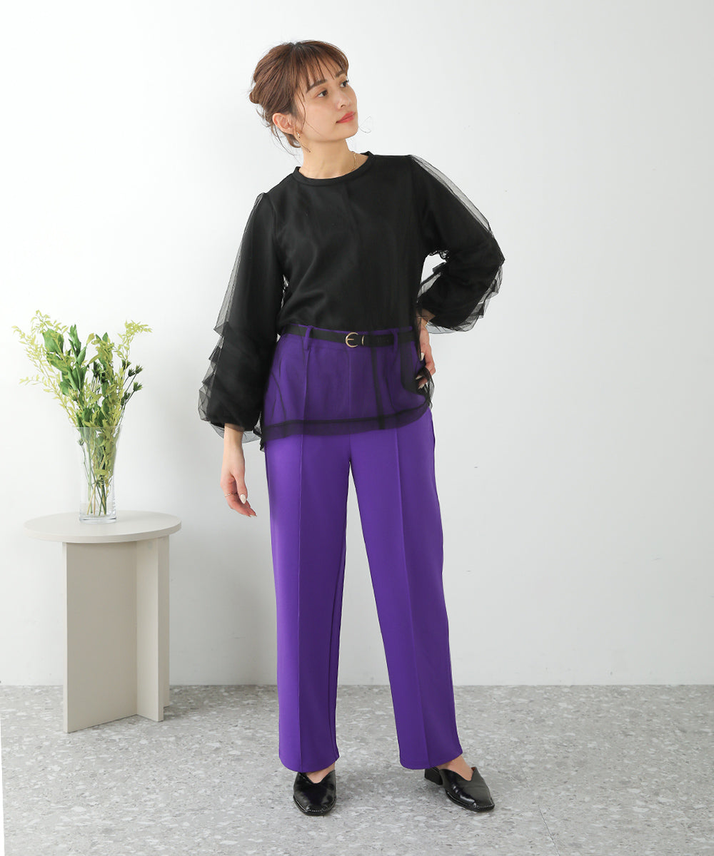 ピンタックキレイ目ジョグパンツ