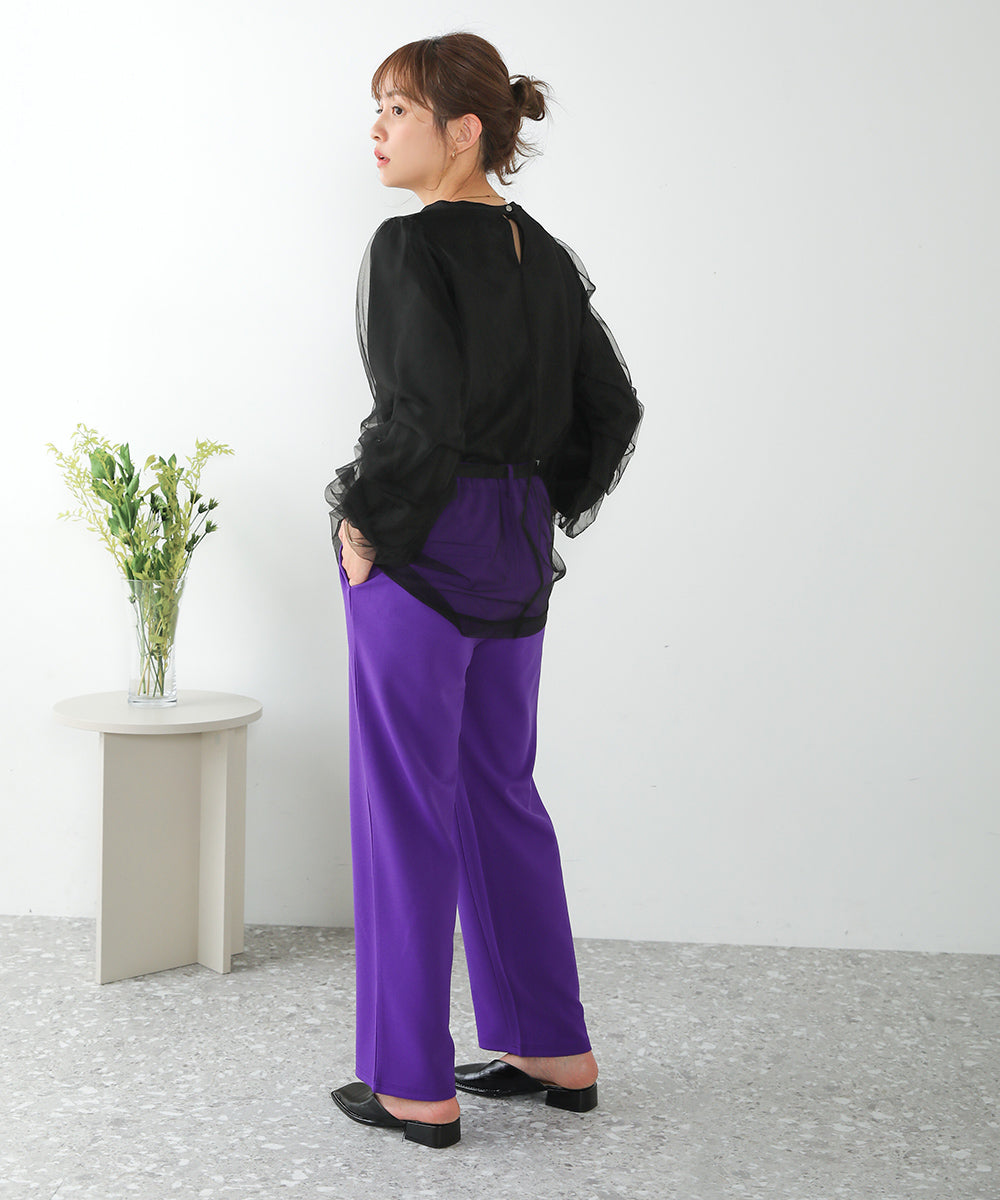 ピンタックキレイ目ジョグパンツ