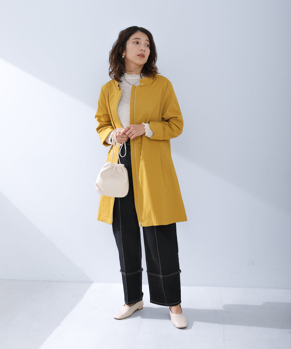 BouJeloud コットンストレッチ2way衿コート