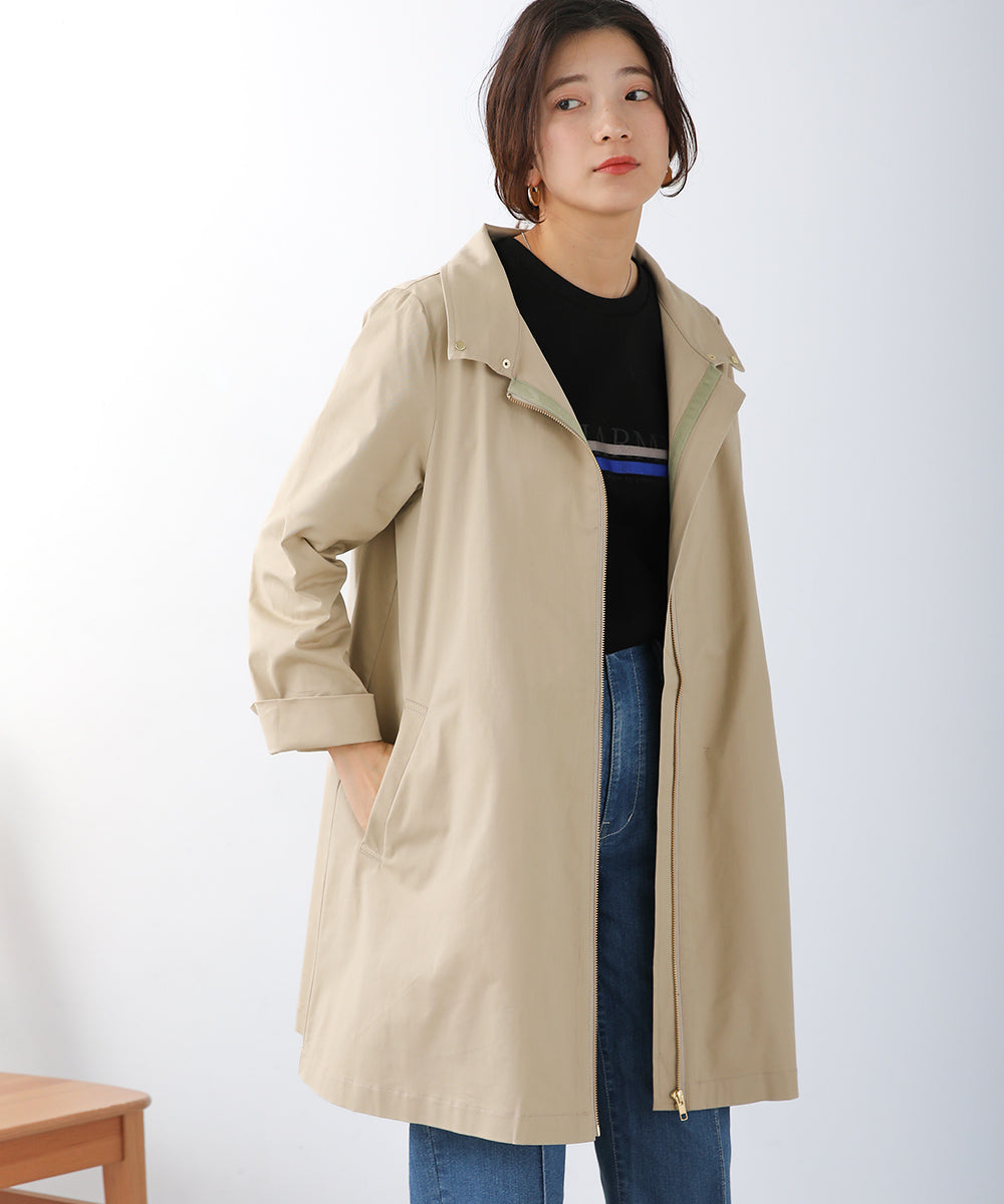 BouJeloud コットンストレッチ2way衿コート