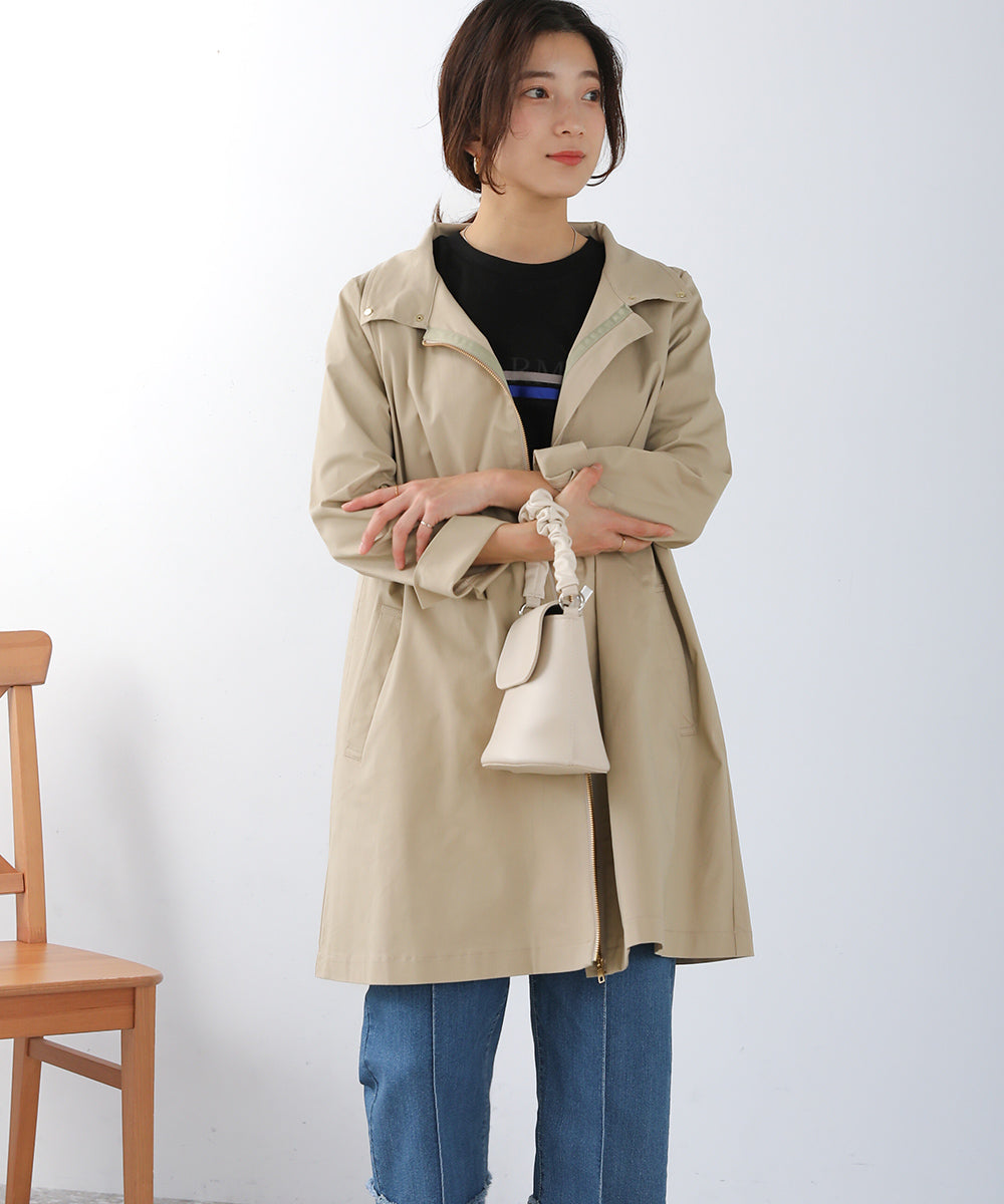 BouJeloud コットンストレッチ2way衿コート