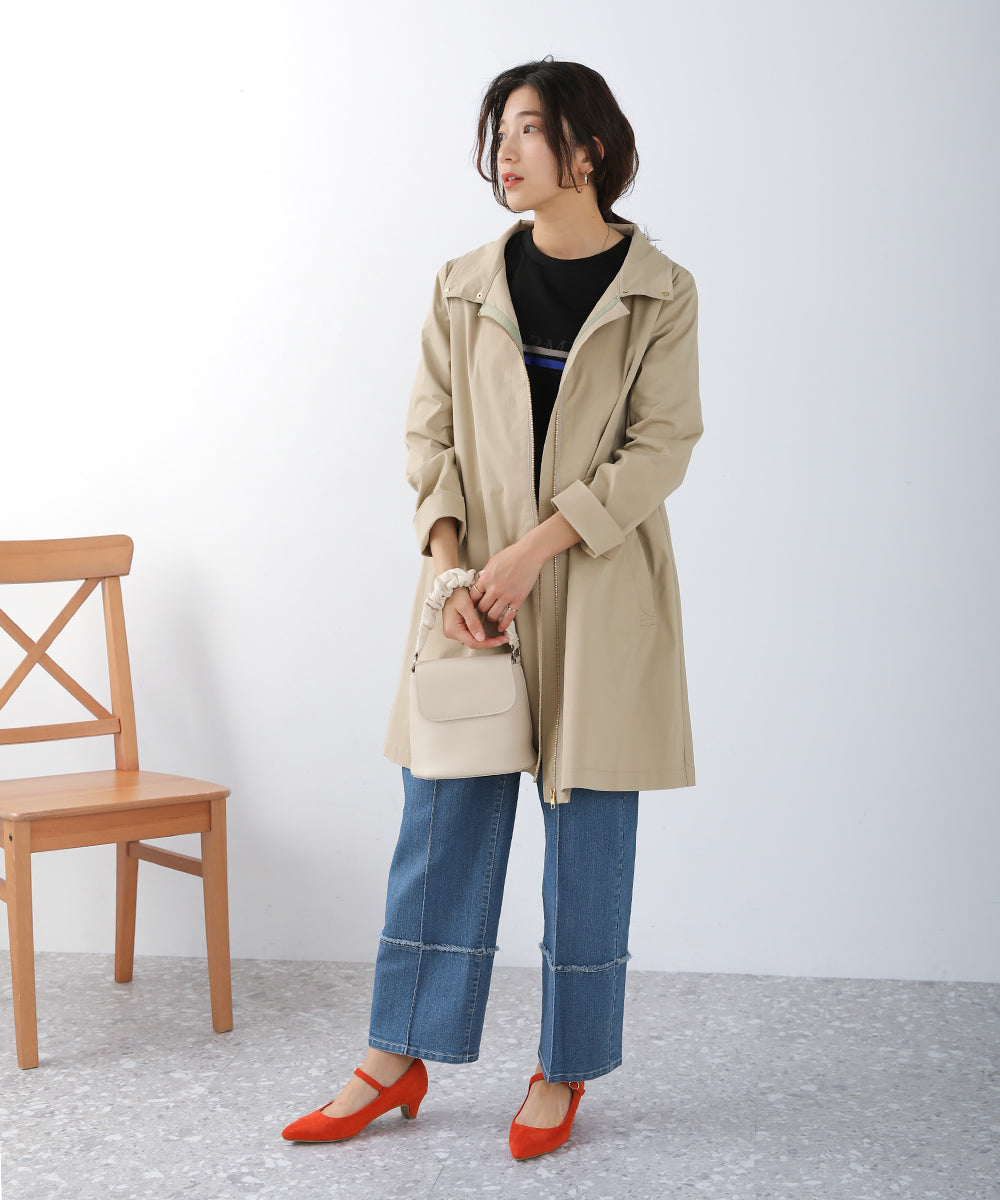 BouJeloud コットンストレッチ2way衿コート
